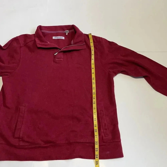 Tommy Bahama quarter zip ribbed sweatshirt Brick red Men’s size small Casual - Picture 8 of 12
